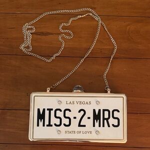 Aldo Miss 2 Mrs Las Vegas License Plate Clutch